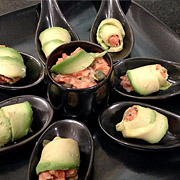 Avocado and Salmon Tartare Sushi Rolls