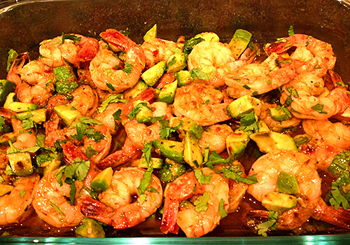 Roasted Chipotle Prawns with Avocado